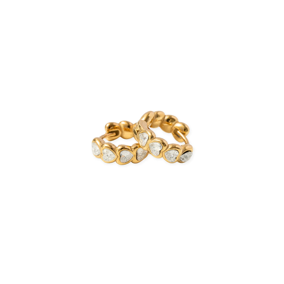Heart Gem Hoops