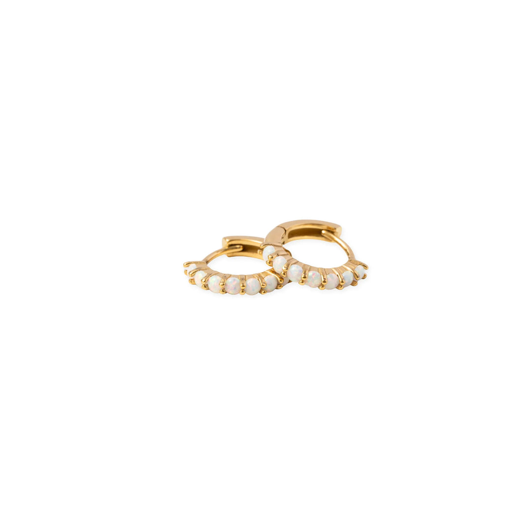 Opal Studded Hoops