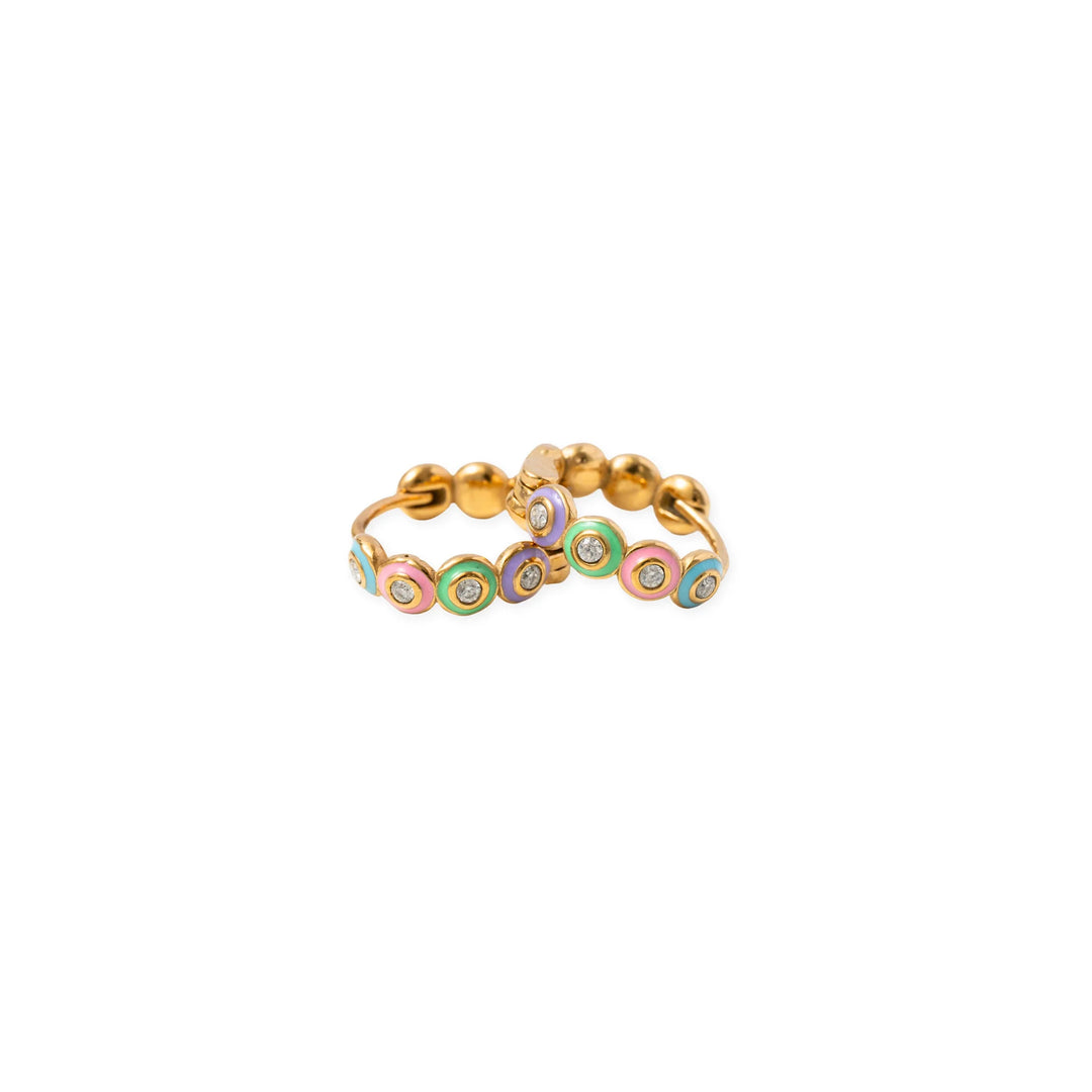Rainbow Enamel Hoops