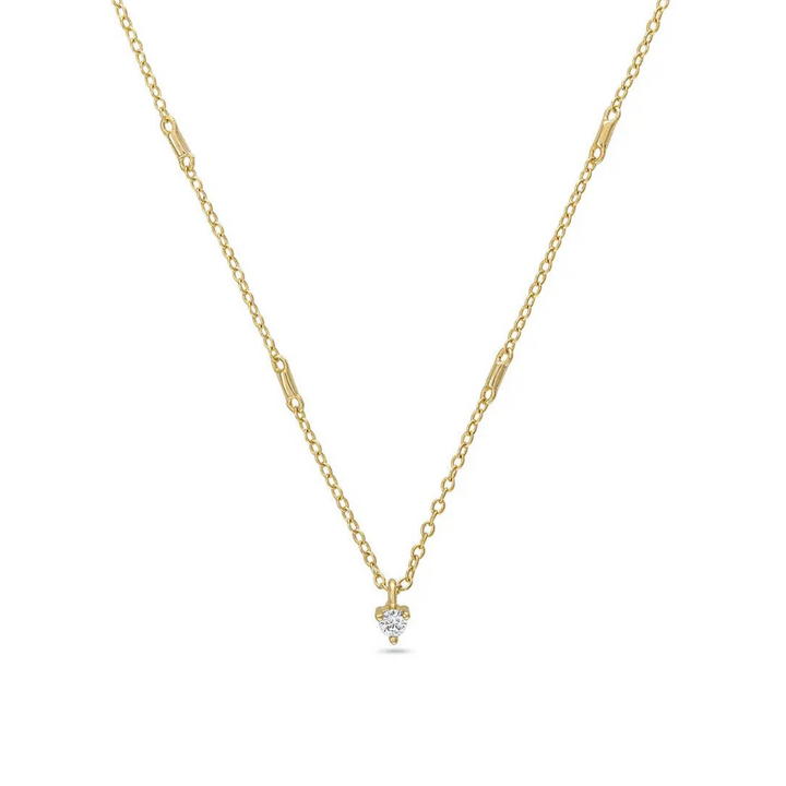 Floating Solitaire Tube Chain Necklace