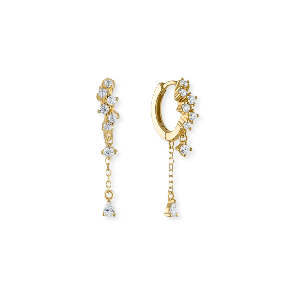 Cluster Dangle Chain Huggies