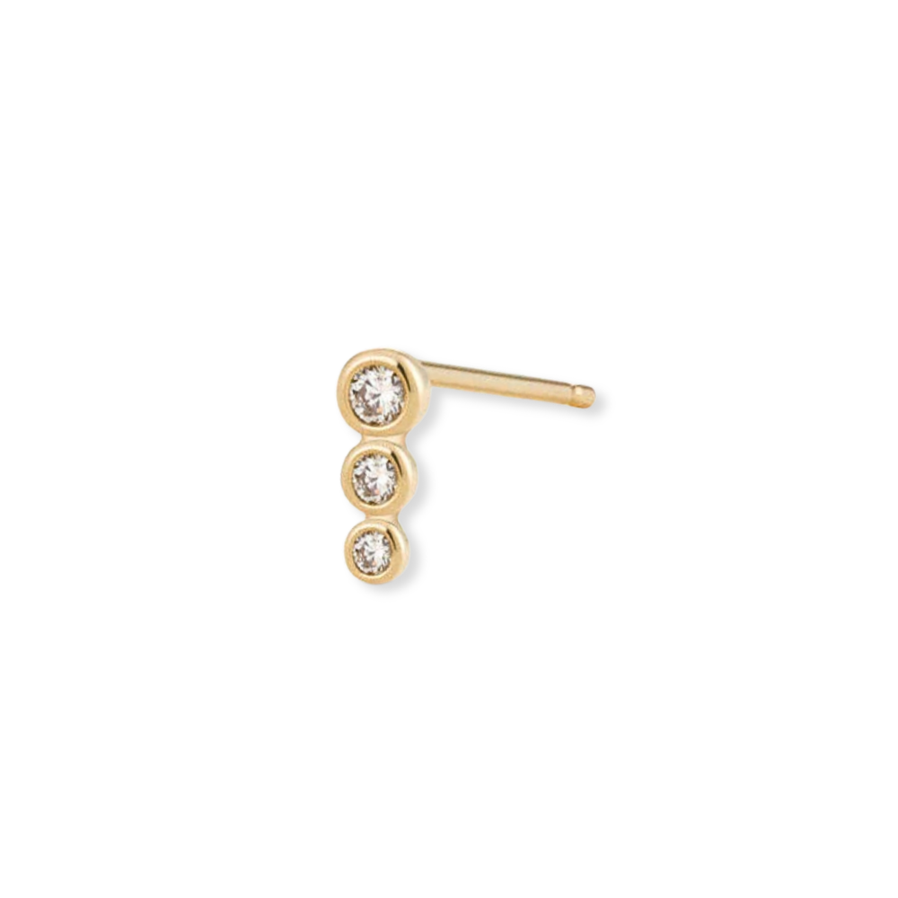 14K Graduated Diamond Stud