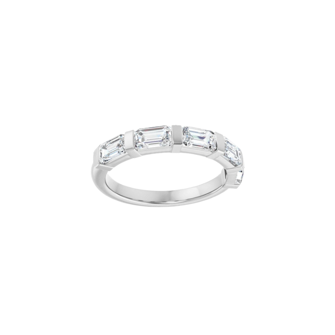 14K Emerald Diamond Anniversary Band