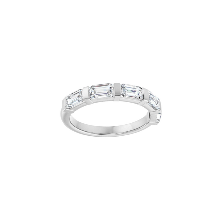 14K Emerald Diamond Anniversary Band