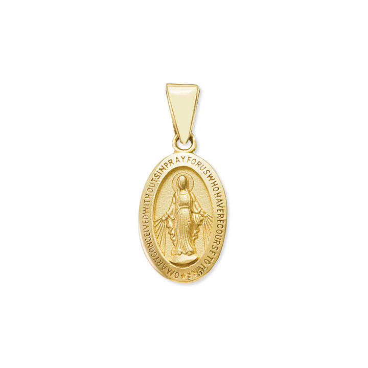 14K Mary Miraculous Medal Pendant