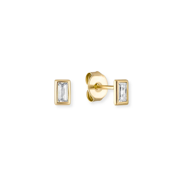 Bezel Baguette Stud