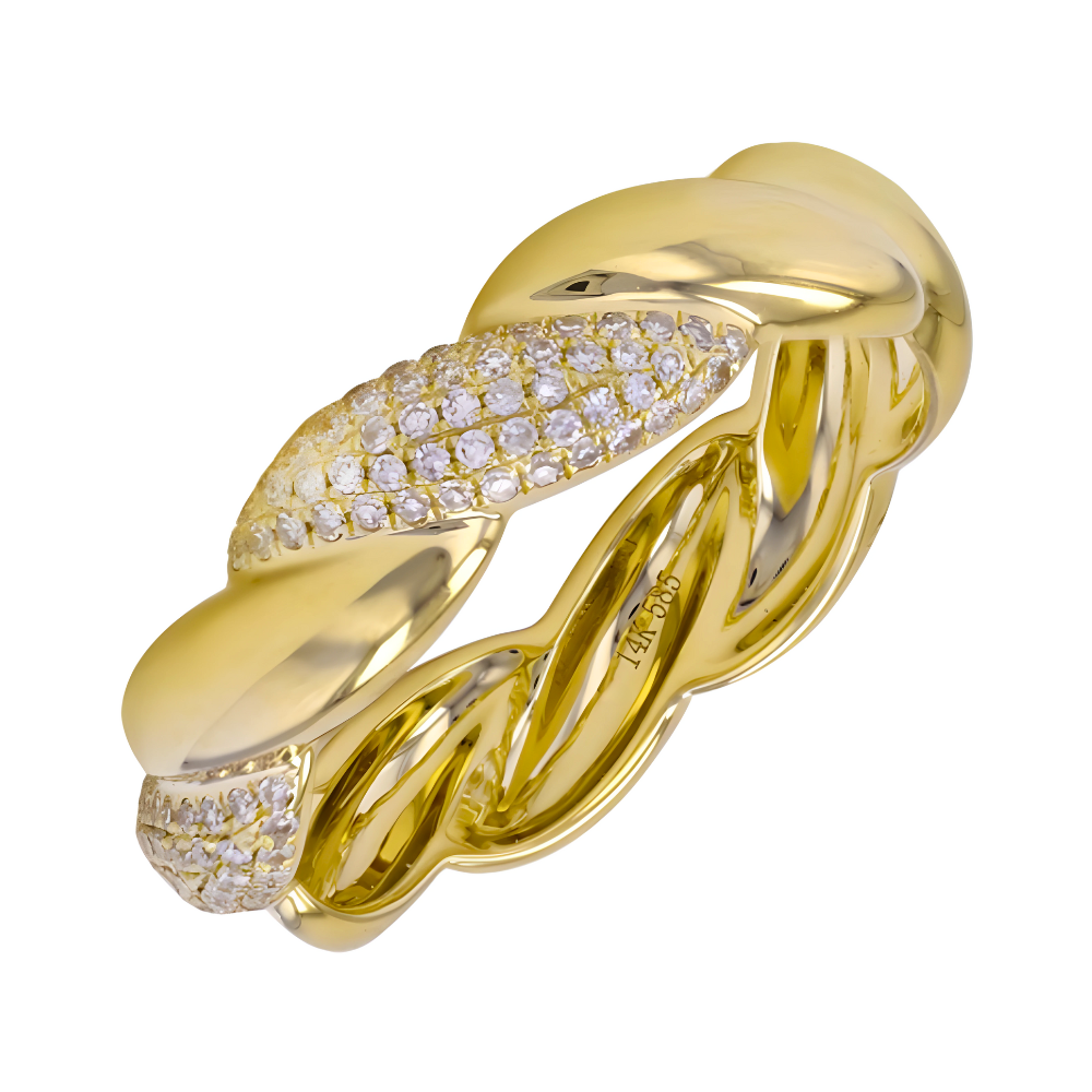 14K 1/4 CTW Natural Diamond Twist Ring