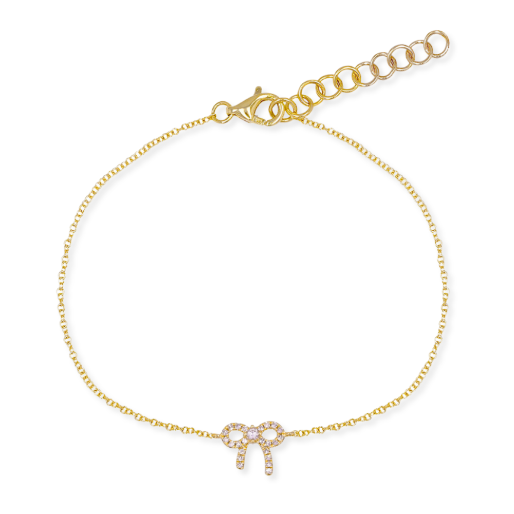 14K Diamond Bow Bracelet