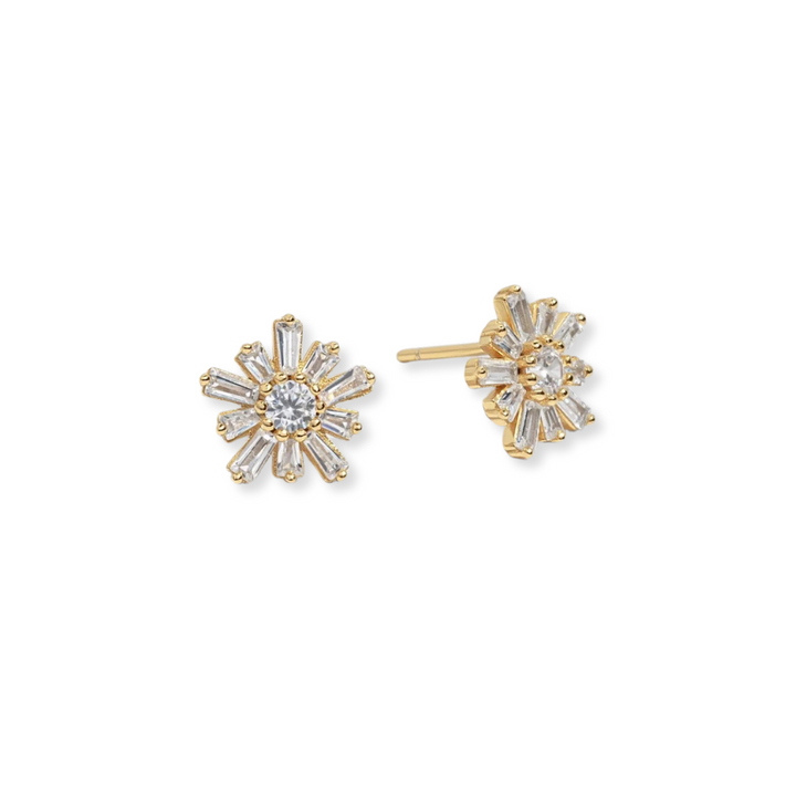 Baguette Flower Studs