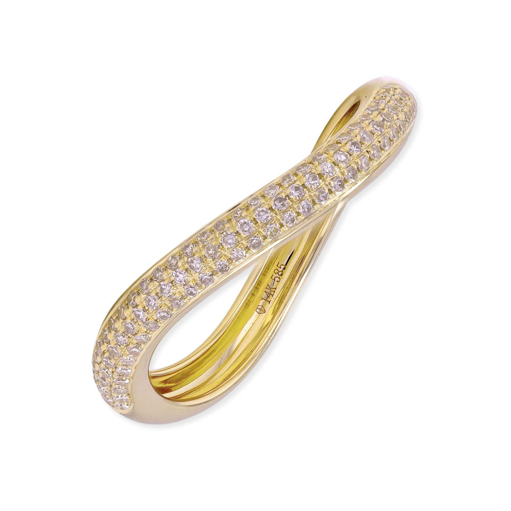 14K Diamond Wave Ring