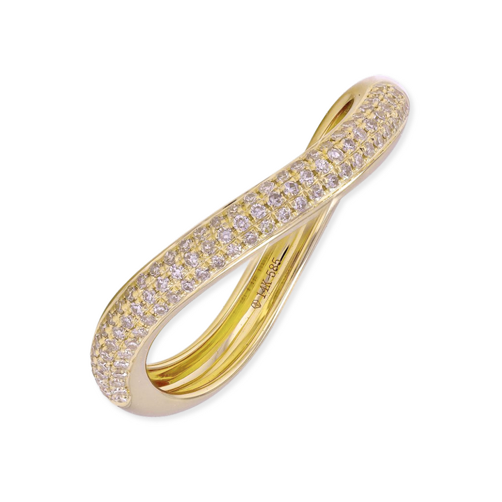 14K Diamond Wave Ring