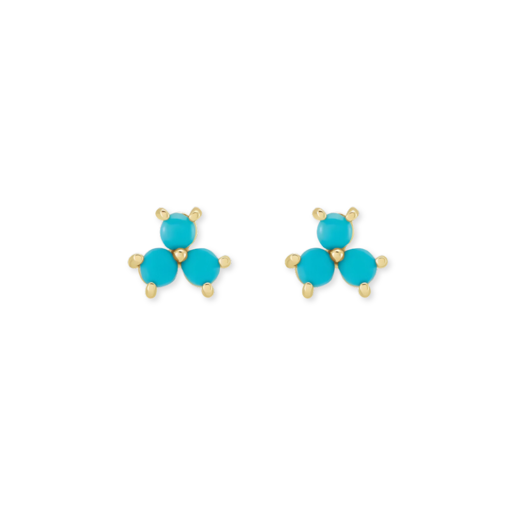 Turquoise Trio Stud