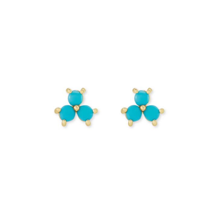 Turquoise Trio Stud