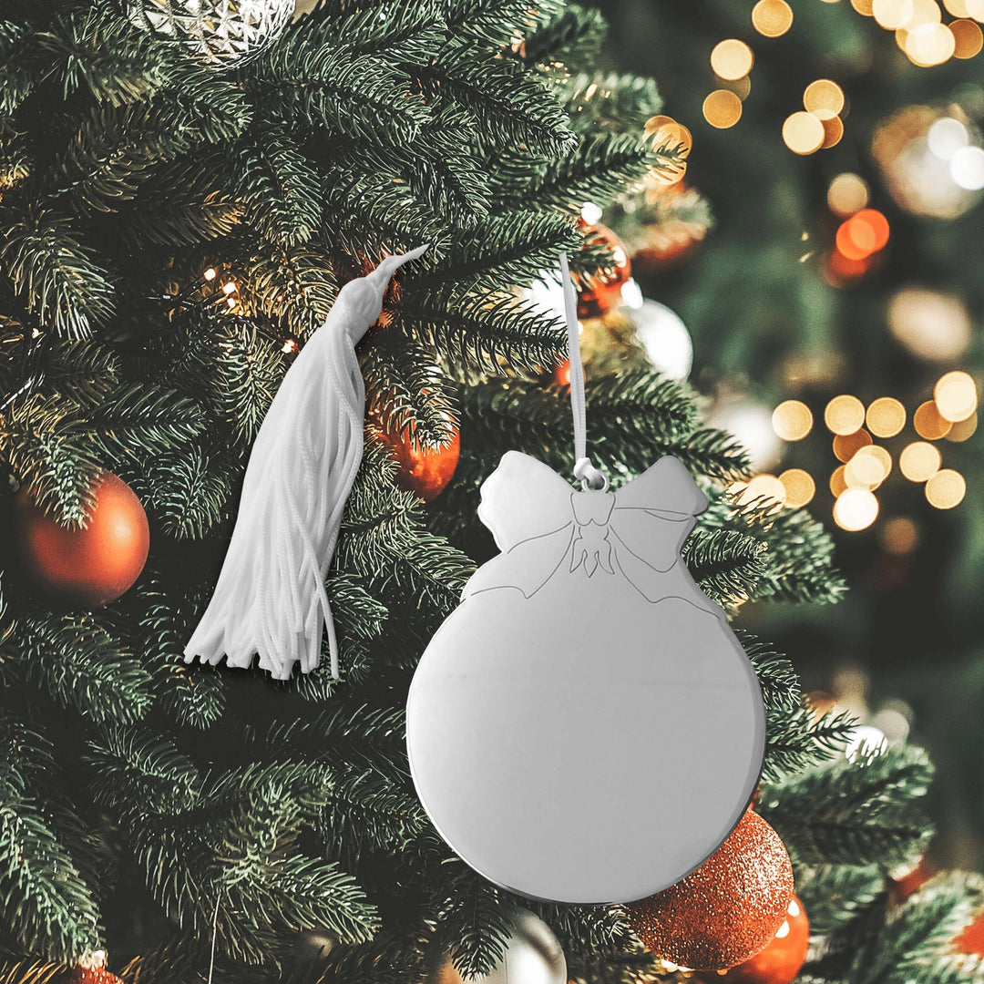 Engravable Ball Ornament with Bow