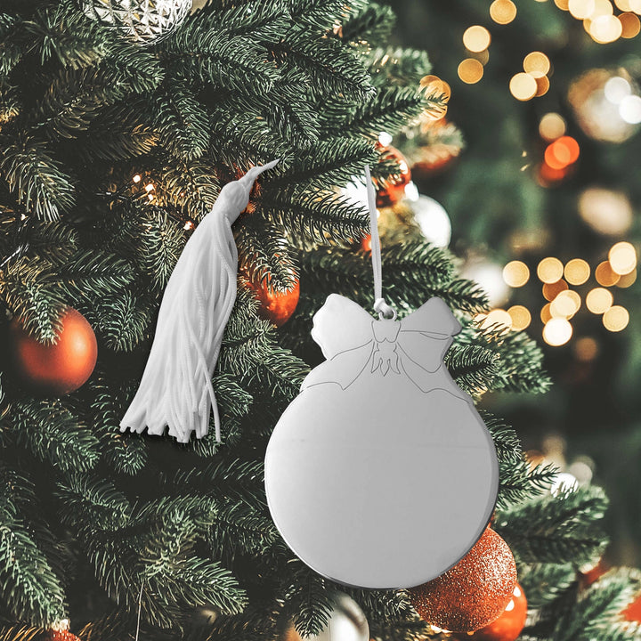 Engravable Ball Ornament with Bow