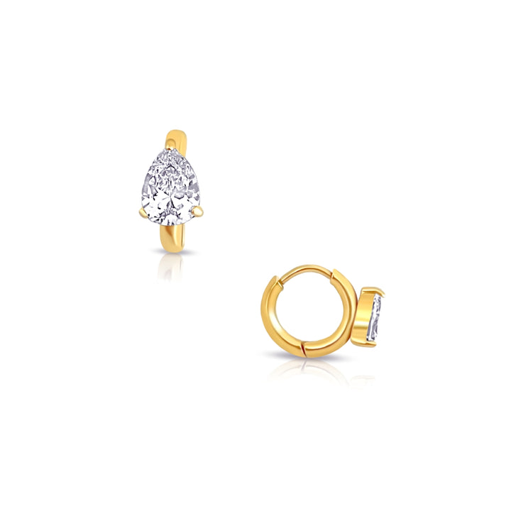 Colette Pear Huggie Hoops
