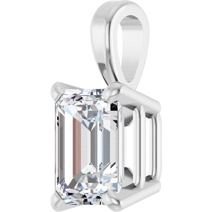 14K Emerald-Cut Diamond Solitaire Pendant