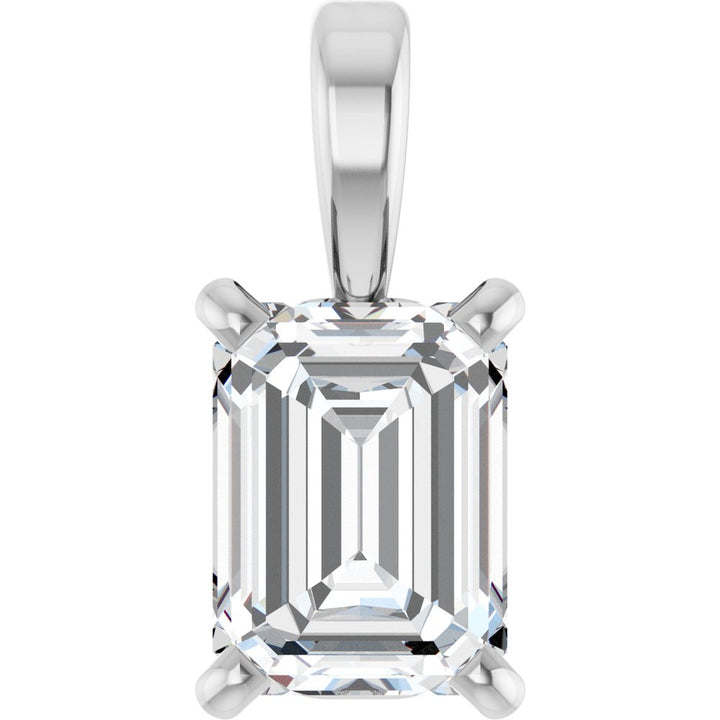 14K Emerald-Cut Diamond Solitaire Pendant