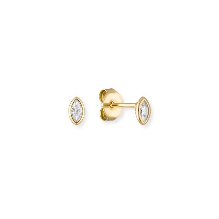 Bezel Marquise Stud