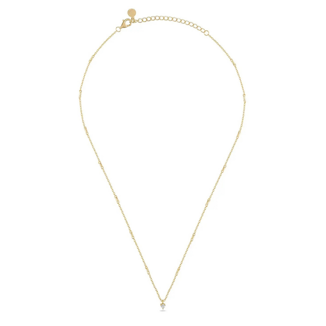 Floating Solitaire Tube Chain Necklace