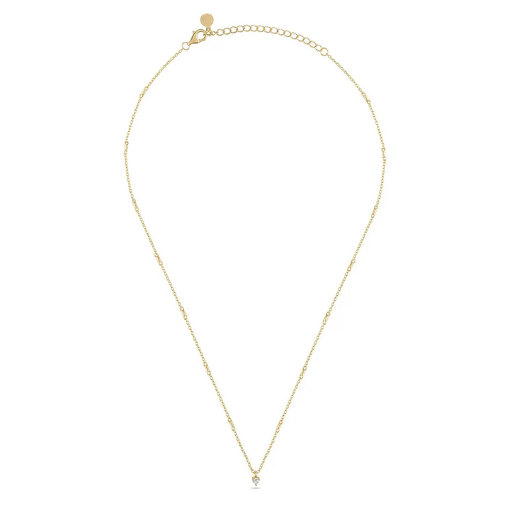 Floating Solitaire Tube Chain Necklace