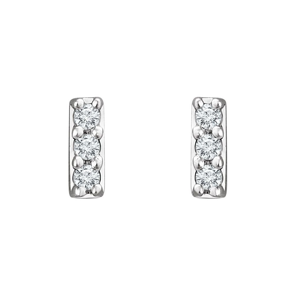 14K Diamond Bar Stud