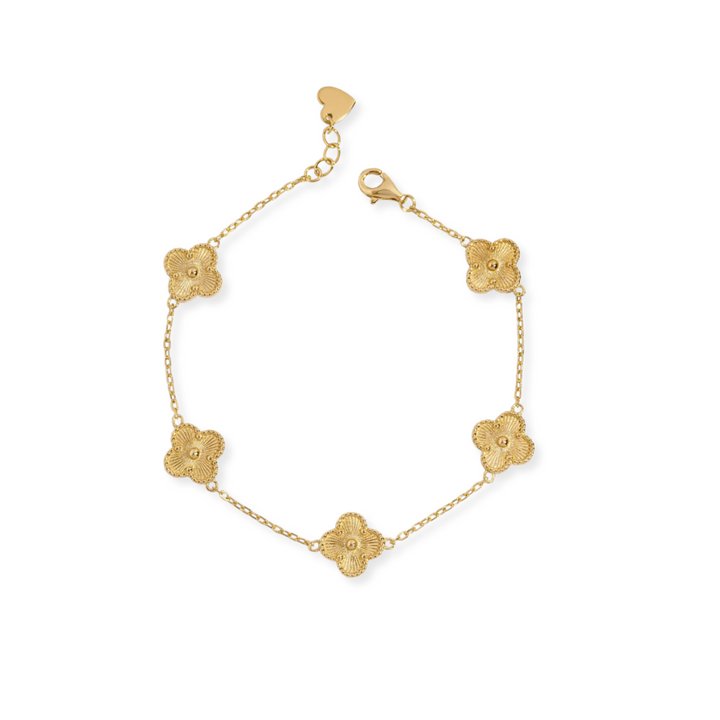 Four Leaf Clover Station Bracelet