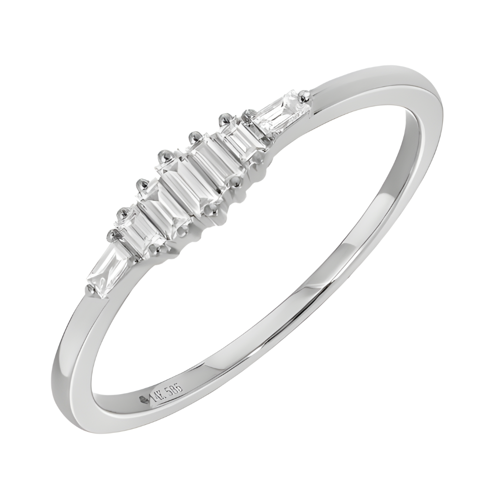 14K 1/6 CTW Baguette Diamond Ring