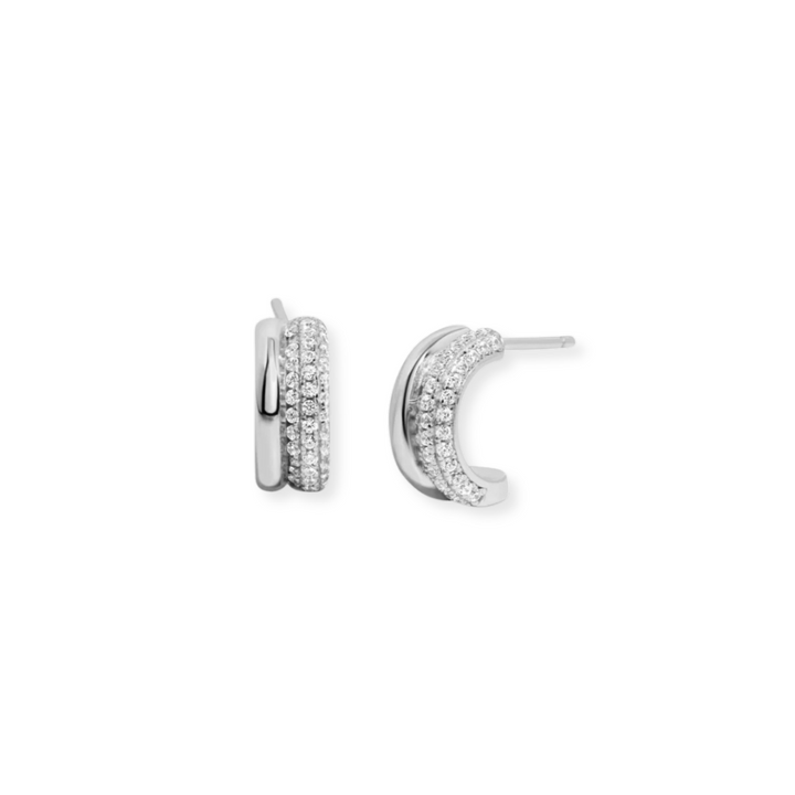 Pave Double Hoop Earrings