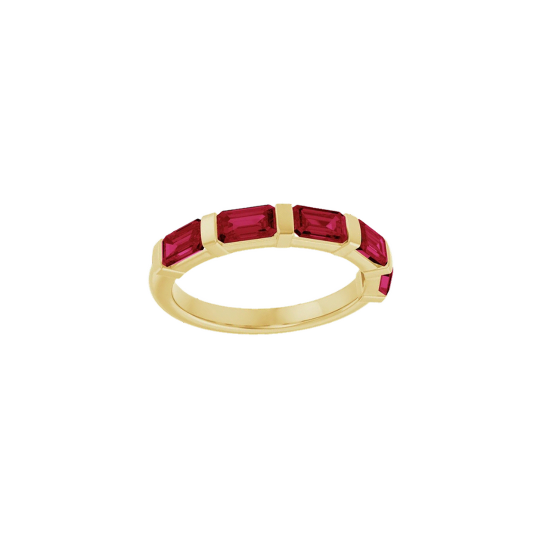 14K Emerald Diamond Anniversary Band