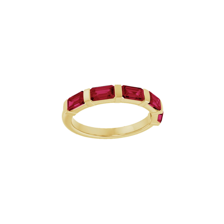 14K Emerald Diamond Anniversary Band