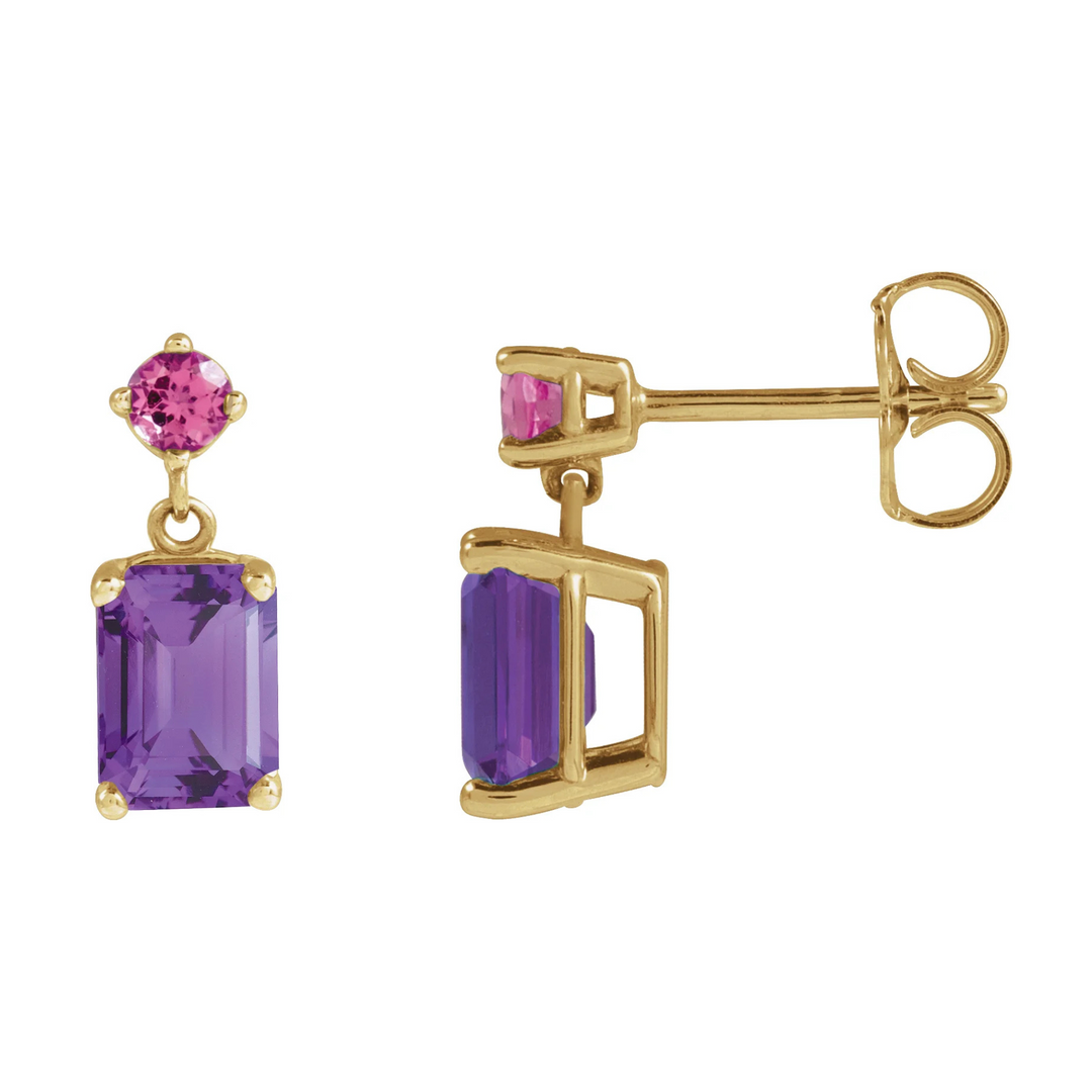 14K Gemstone Dangle Earrings