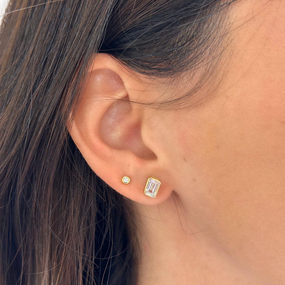 2.8mm CZ Bezel-Set Stud