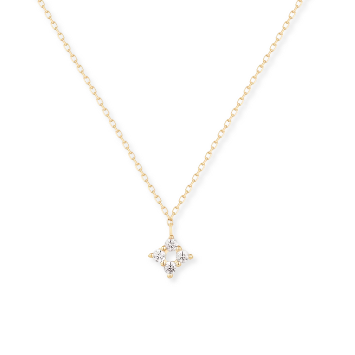 14K Natural Diamond Drop Necklace