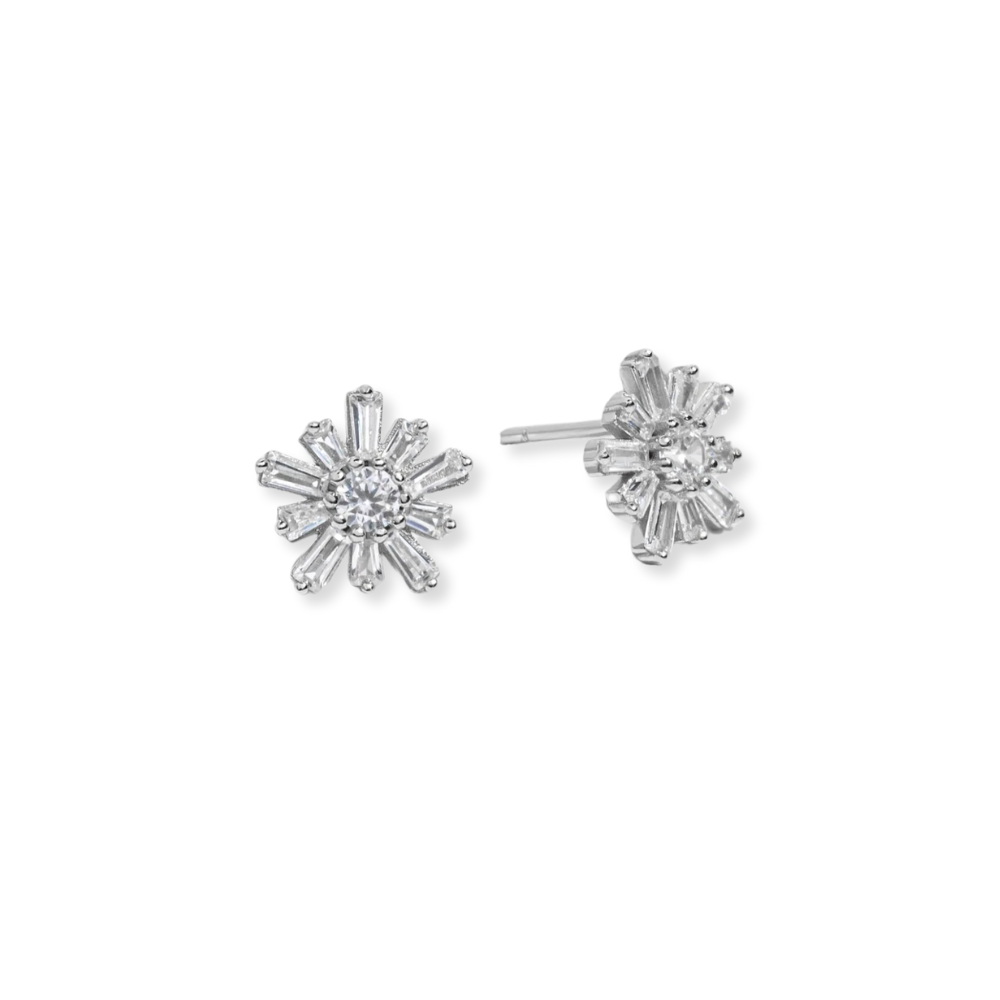 Baguette Flower Studs