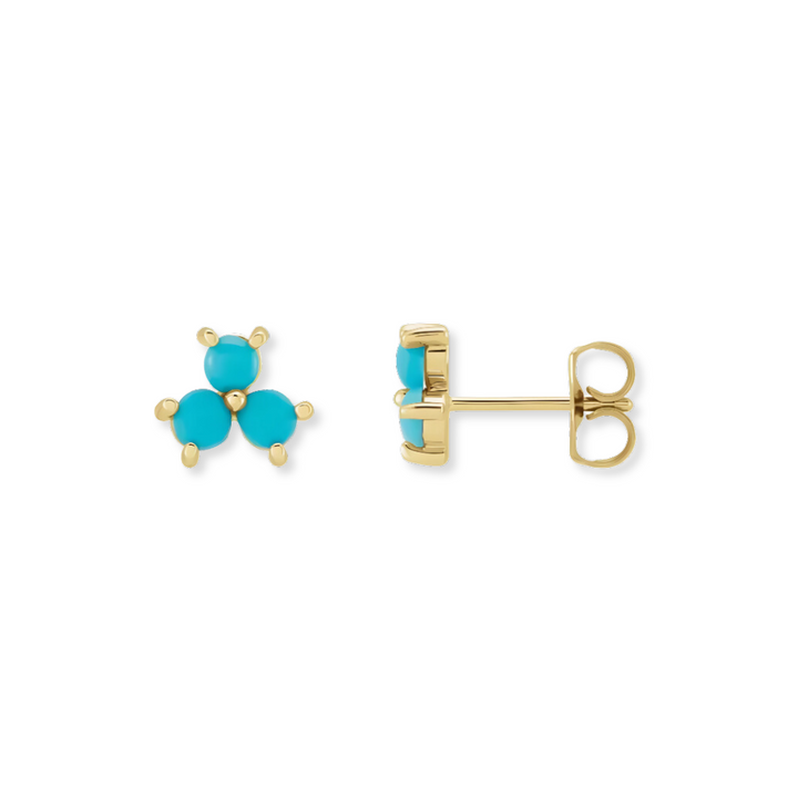 Turquoise Trio Stud