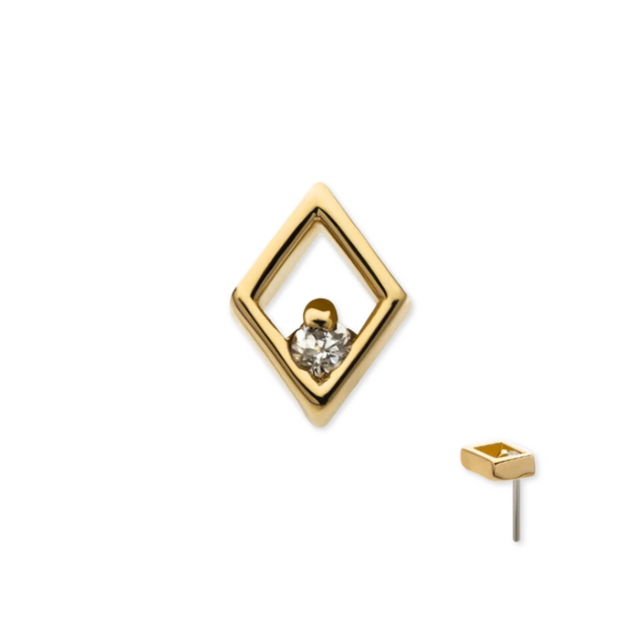 14K Geometric Lab Grown Diamond Flat Back Stud