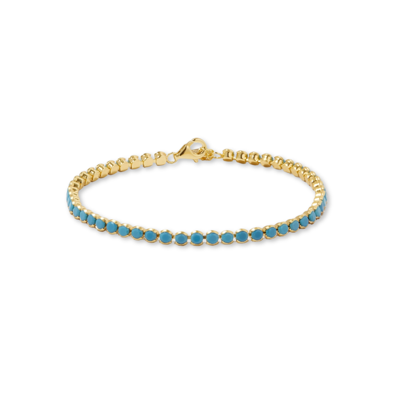 Bezel Turquoise Tennis Bracelet