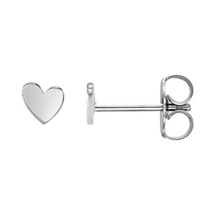 14K Asymmetrical Heart Studs