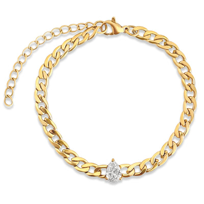 Skylar Pear Chain Bracelet