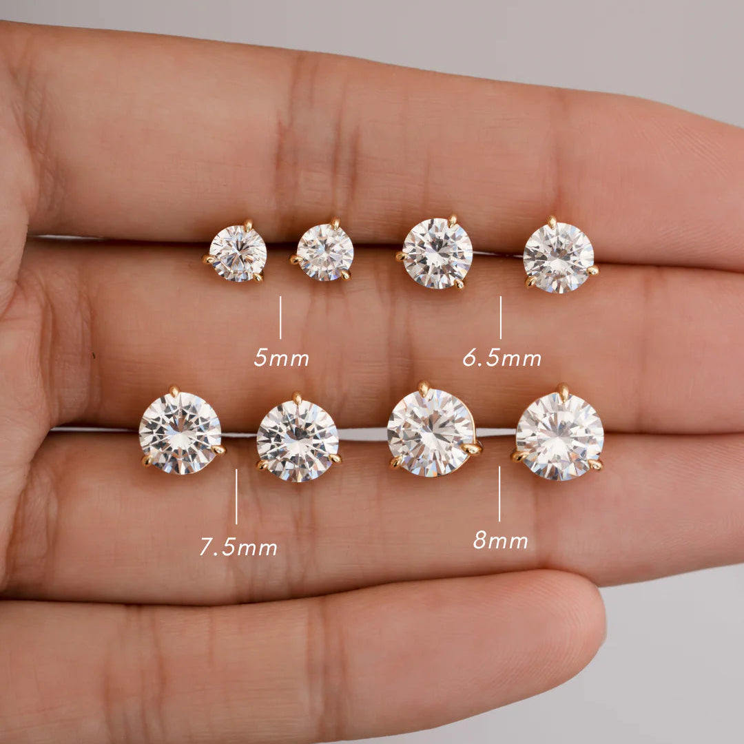3-Prong Solitaire Studs-Embark Fine Jewelry