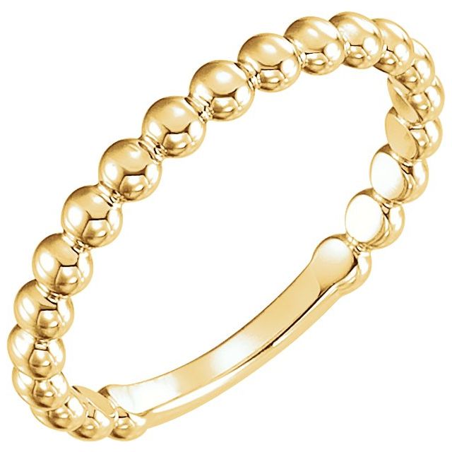 14K Stackable Bead Ring