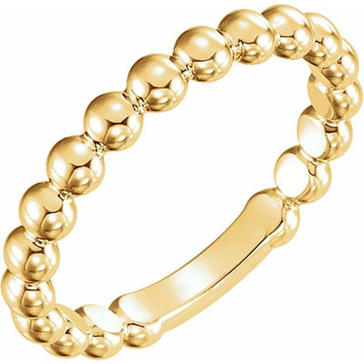 14K Stackable Bead Ring