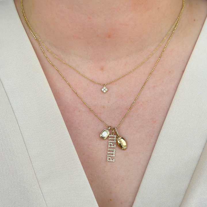 14K Diamond Clover Pendant Necklace