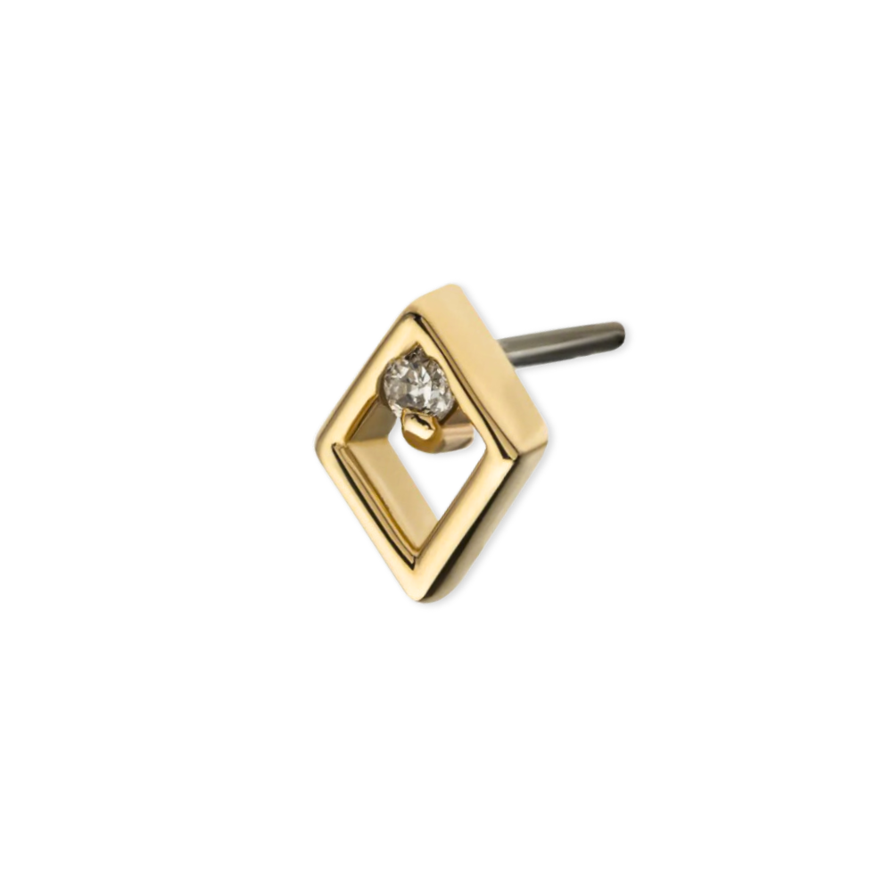 14K Geometric Lab Grown Diamond Flat Back Stud