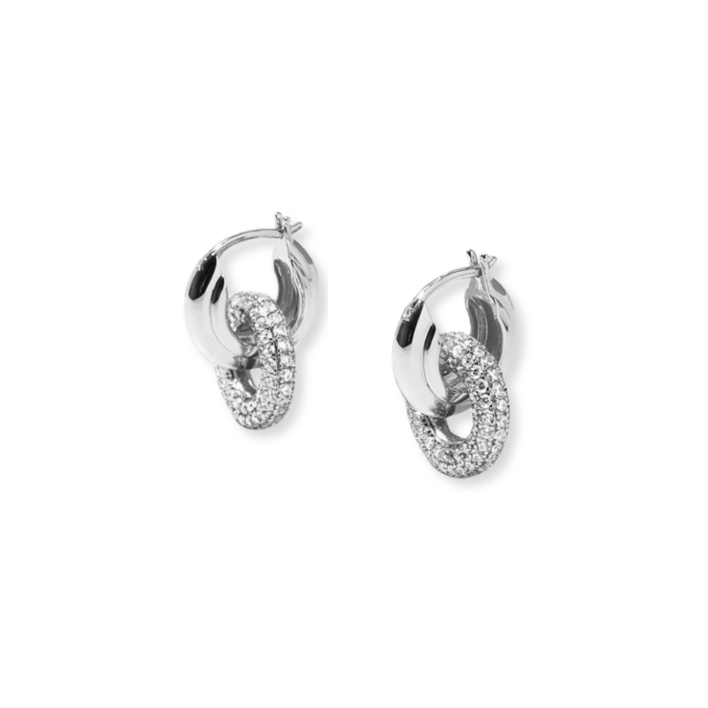 Removable Pave Charm Hoops