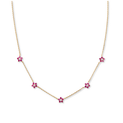 Gemstone Flower Necklace
