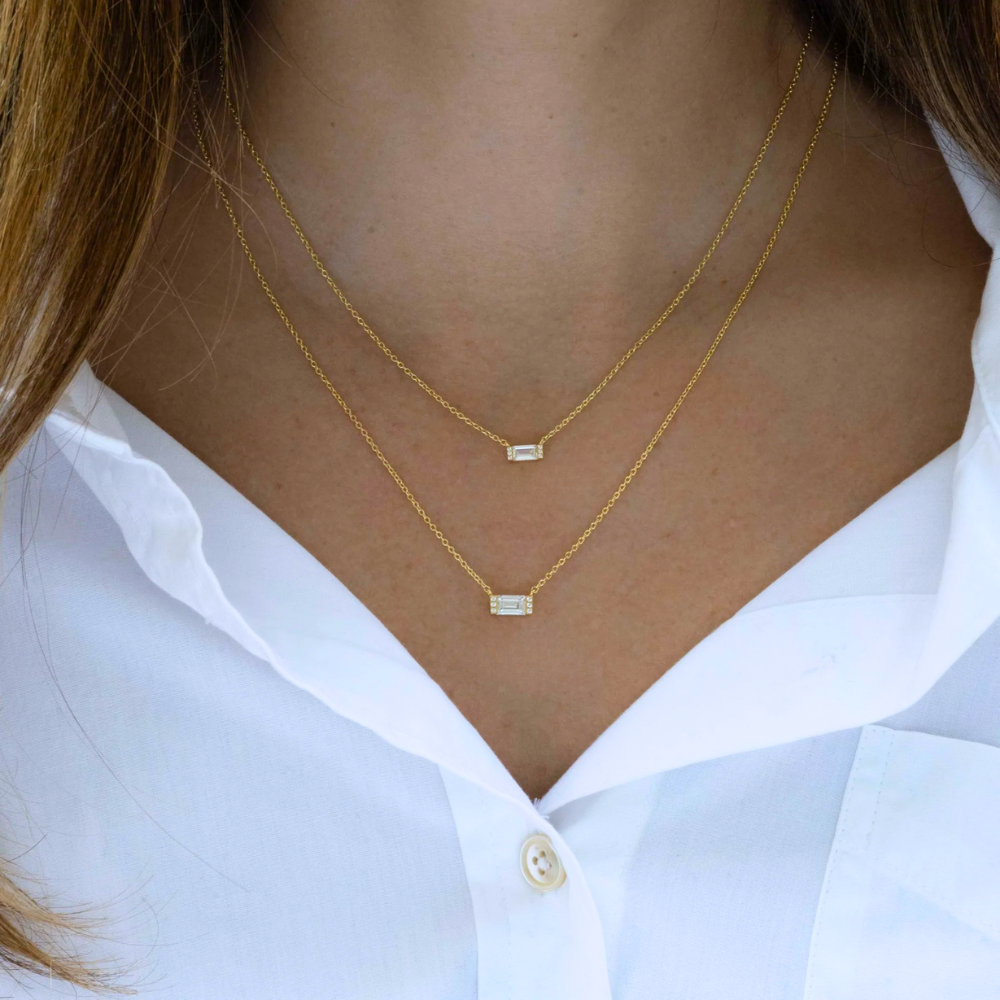 Dainty Baguette Necklace