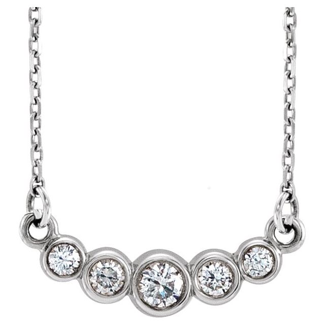 14K 1/6 CTW Natural Diamond Graduated Necklace