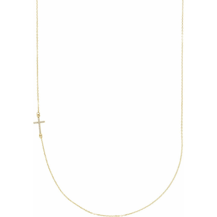 14K Asymmetrical Cross Necklace